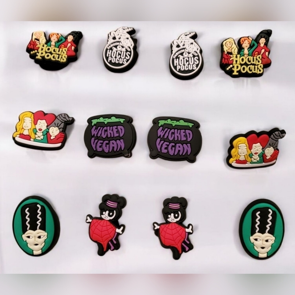 Hocus Pocus Logo Bride of Frankenstein Spider Croc Charms 12pc Set